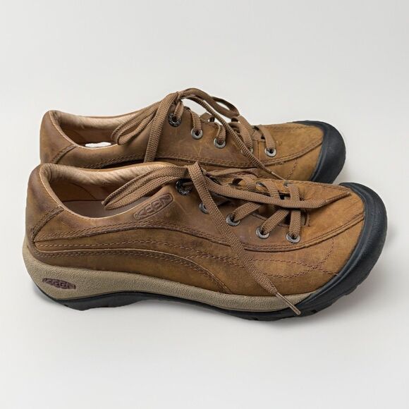 Keen Shoes - KEEN Toyah Womens 7.5 Brown Leather Hiking Walking Lace Up Shoes